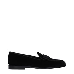 Black Velvet Slip-On Loafers