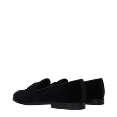 Black Velvet Slip-On Loafers