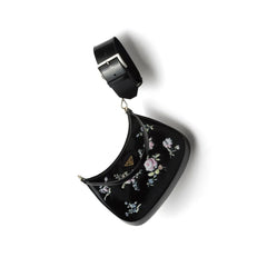 Black Calfskin Shoulder Strap