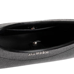 حقيبة يد من جلد الحمل الأسود