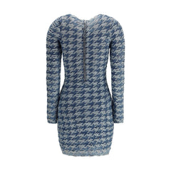 Blue Cotton Casual Dress