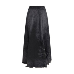 Black Cotton Long Skirt