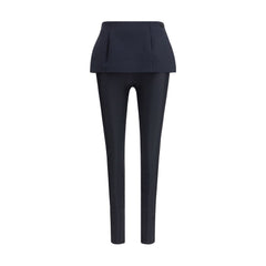 Black Polyester Casual Pants