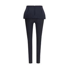 Black Polyester Casual Pants