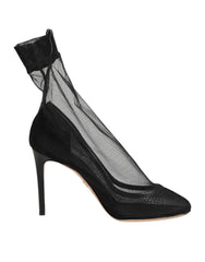 حذاء طويل من النايلون الأسود المطاطي  أحذية