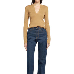 بلوزة كشمير بنية اللون