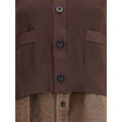 Brown Cotton Cardigan