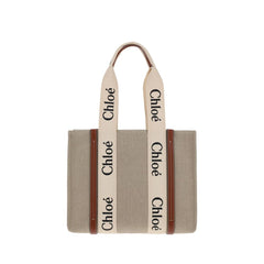 Beige Linen Shoulder Bag