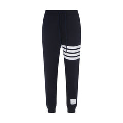 Blue Cotton Athletic Pants