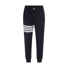Blue Cotton Athletic Pants