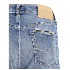 جينز قطني أزرق بقصة واسعة