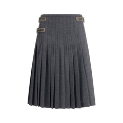 Gray Mohair Long Skirt