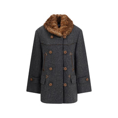 Gray Fleece Wool Coat
