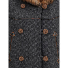 Gray Fleece Wool Coat