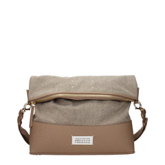 Beige Fabric Shoulder Bag