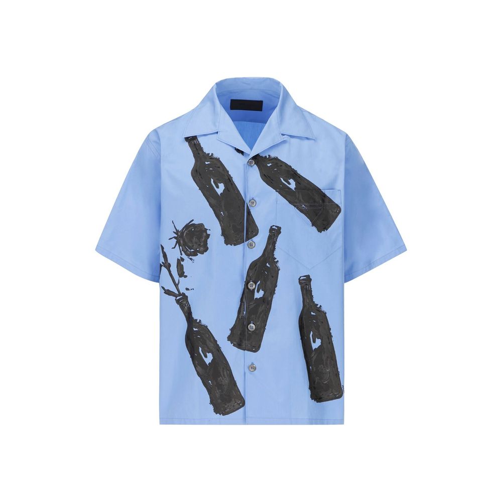 Blue Cotton Pattern Shirt