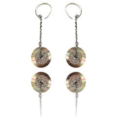 أقراط من الفولاذ المقاوم للصدأ باللون الفضي