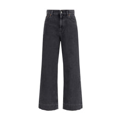 Black Cotton High-Waisted Jean