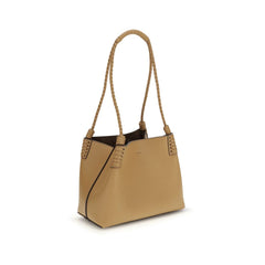 Beige Calf Leather Bos Taurus Shoulder Bag