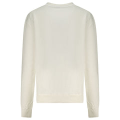 White Cotton Women Sweatshirt