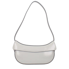 حقيبة كتف جلدية رمادية