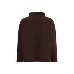 Brown Fleece Wool Turtleneck