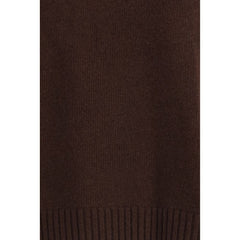Brown Fleece Wool Turtleneck