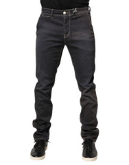 Dark Gray Mid Waist Skinny Fit Men Denim Trouser Jeans