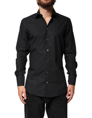 Black GOLD Cotton Men Dress Formal Shirt