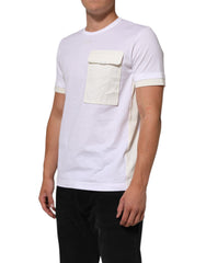 White Cotton Pocket Short Sleeves T-shirt