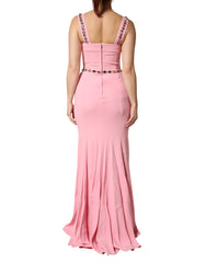Pink Embellished Sheath Mermaid Gown Dress