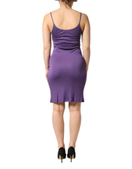Purple Jersey Sheath Coctail Bodycon Pencil Dress