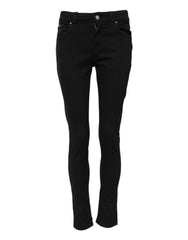 Black Cotton Casual Skinny Denim Jeans