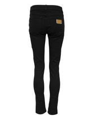 Black Cotton Casual Skinny Denim Jeans
