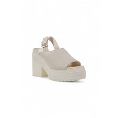 Beige Suede Leather High Heel Pumps