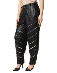 Black Embellished Tapered  Pants