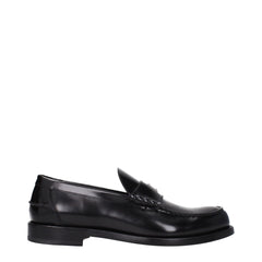 Black Leather Slip-On Loafers