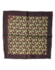 Brown Cactus Print Square Handkerchief Scarf