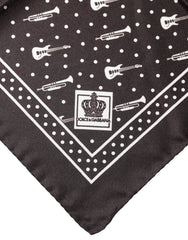 Black Guitar Trumpet Men Handkerchief Scarf