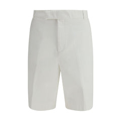 White Polyester Bermuda Shorts