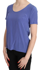 Silk Purple Short Sleeve Casual Top Blouse