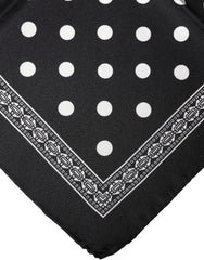 Black Polka Dot Square Handkerchief Scarf