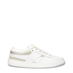 White Leather Low Top Sneakers