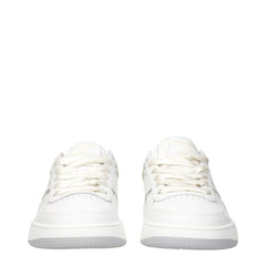 White Leather Low Top Sneakers