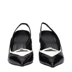 Black Leather Wedge Sandals