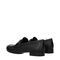 Black Leather Slip-On Loafers