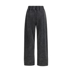 Black Cotton Casual Pants