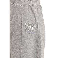 Gray Cotton Casual Pants