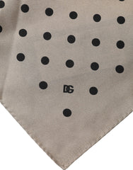 Brown Polka Dot Square Handkerchief Scarf