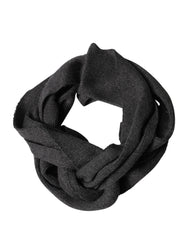 Black Cashmere Knit Neck Wrap Foulard Scarf